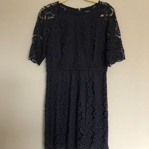 Madewell navy blue lace dress